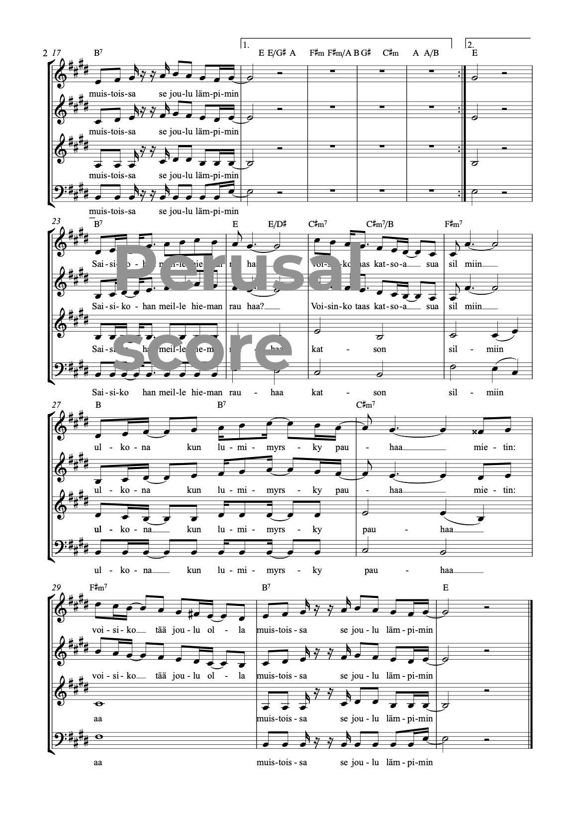 Lämpimin joulu SATB