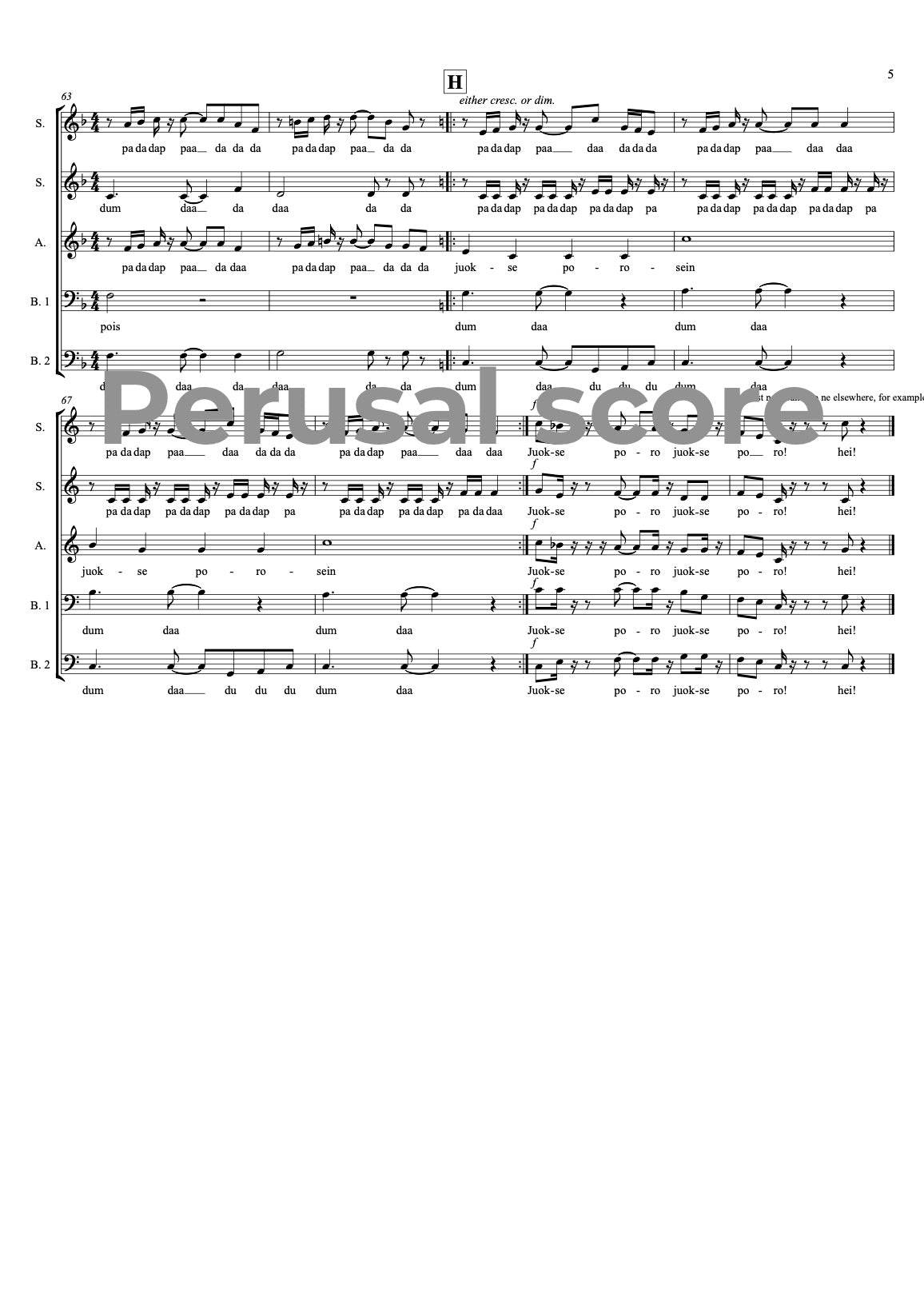 Juokse porosein SSATB