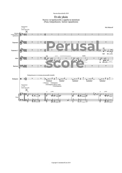 Et ole yksin SATB / S