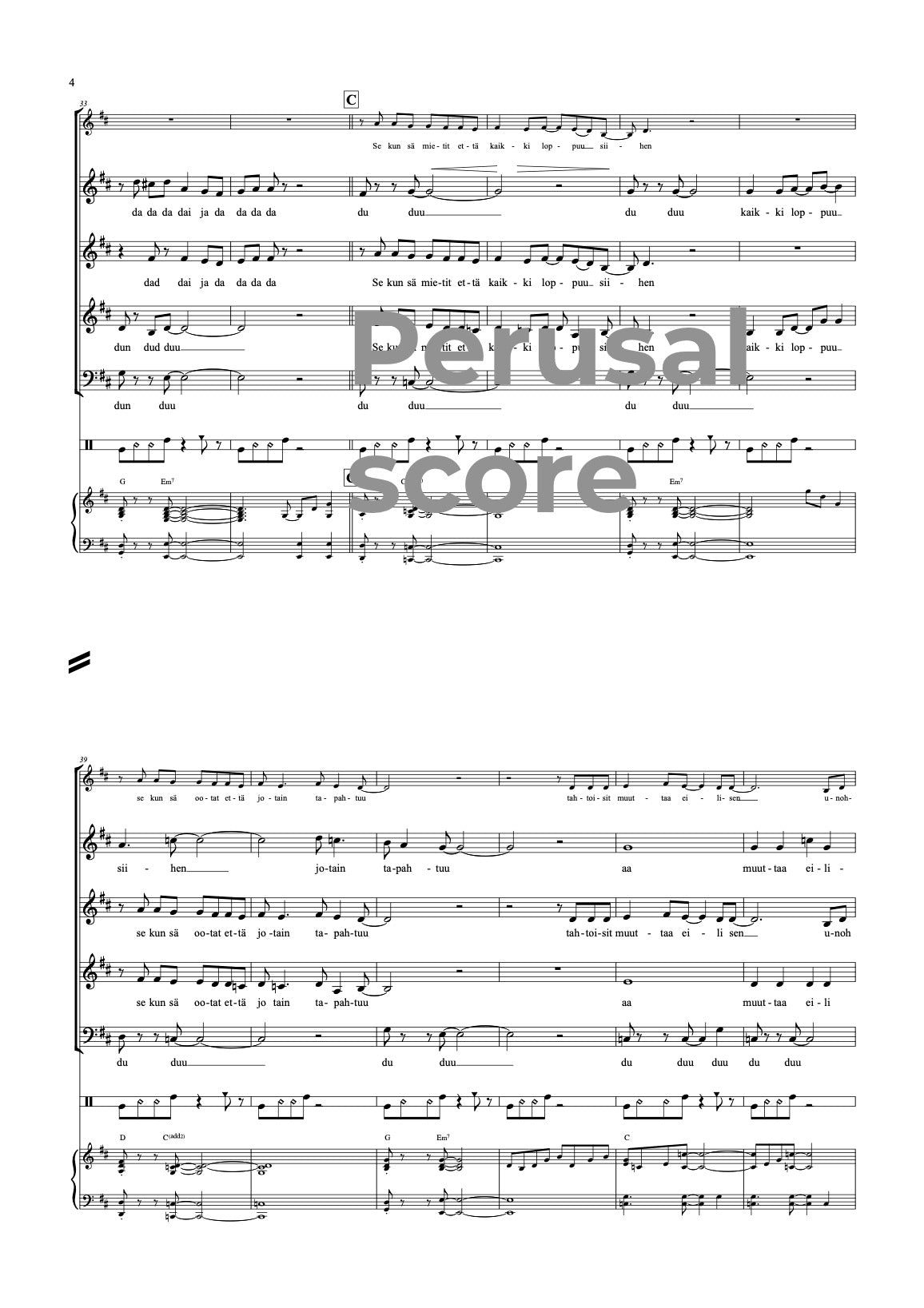 Et ole yksin SATB / S