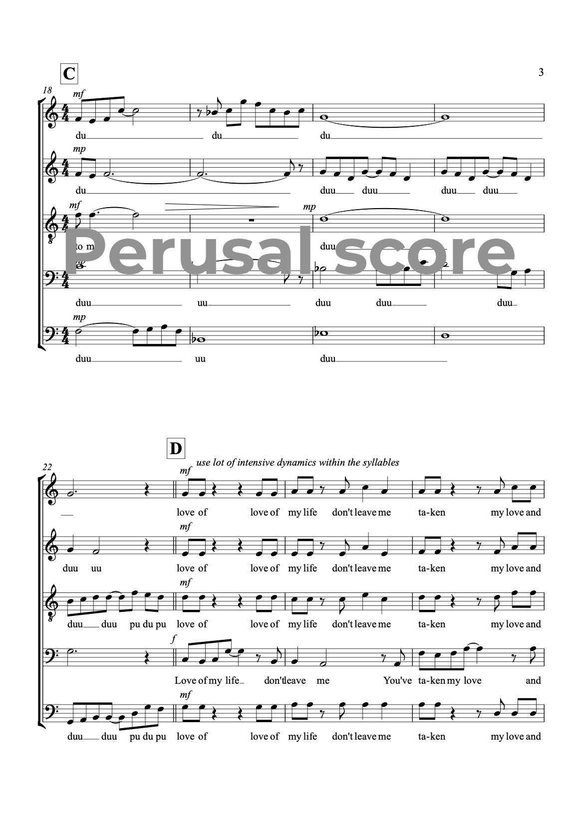 Love Of My Life SATBB