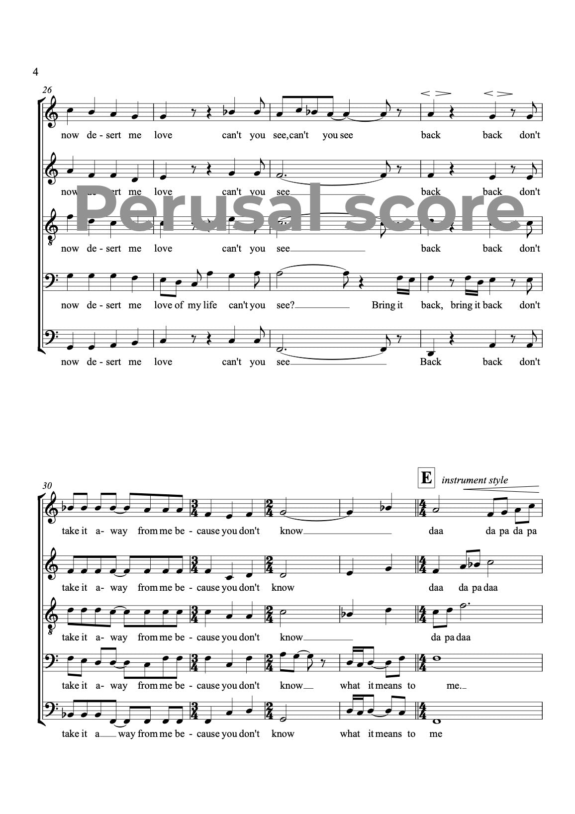 Love Of My Life SATBB