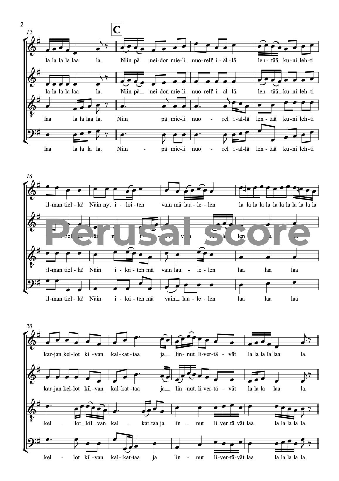 Metsän puita tuuli tuudittaa SATB