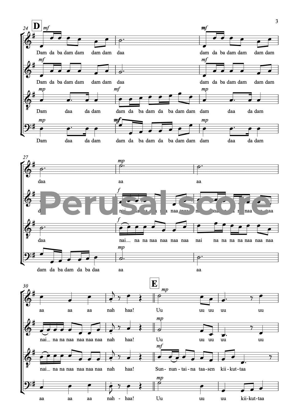 Metsän puita tuuli tuudittaa SATB