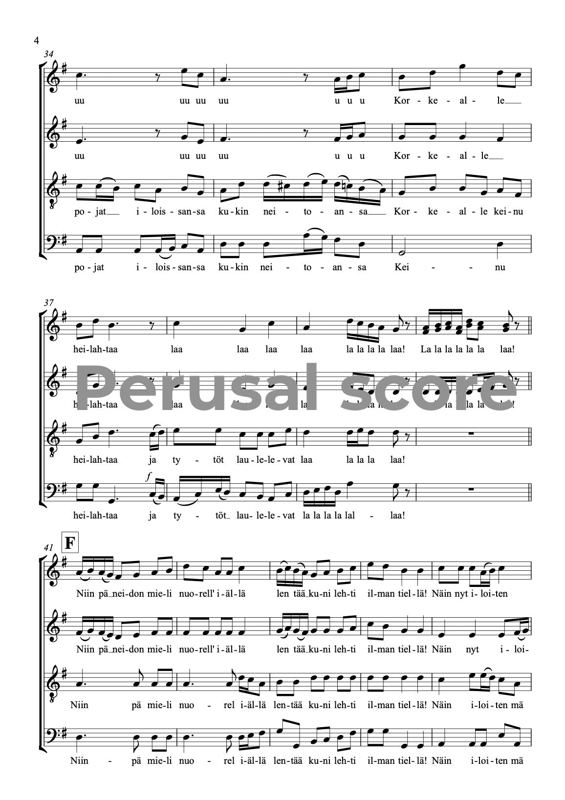 Metsän puita tuuli tuudittaa SATB