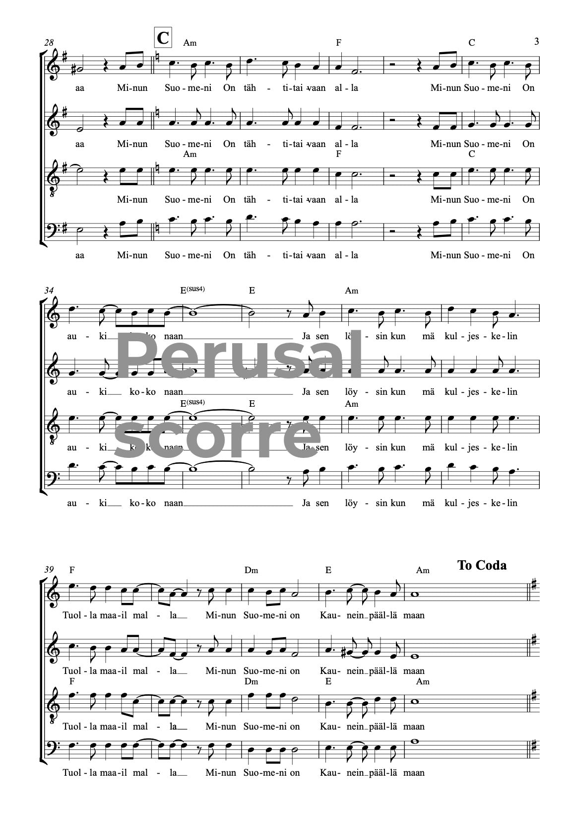 Minun Suomeni SATB