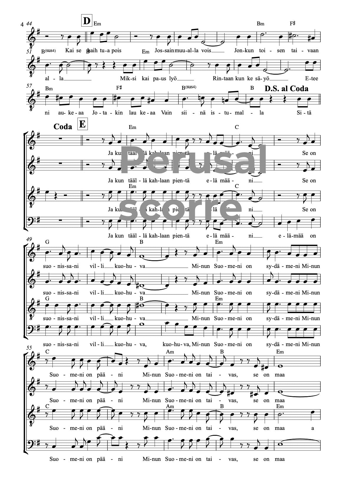 Minun Suomeni SATB