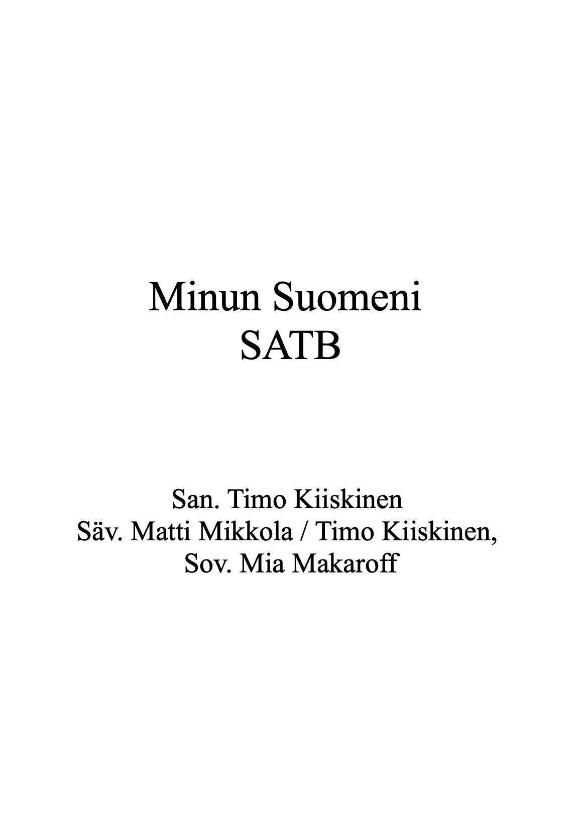 Minun Suomeni SATB