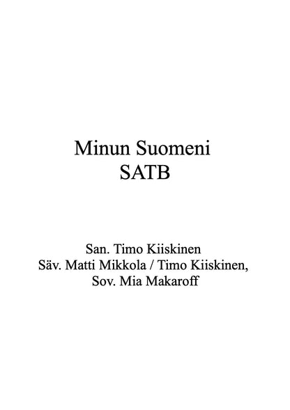 Minun Suomeni SATB