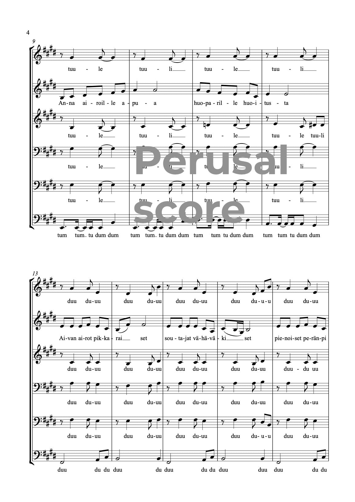 Purrelle tuulta SSATBB