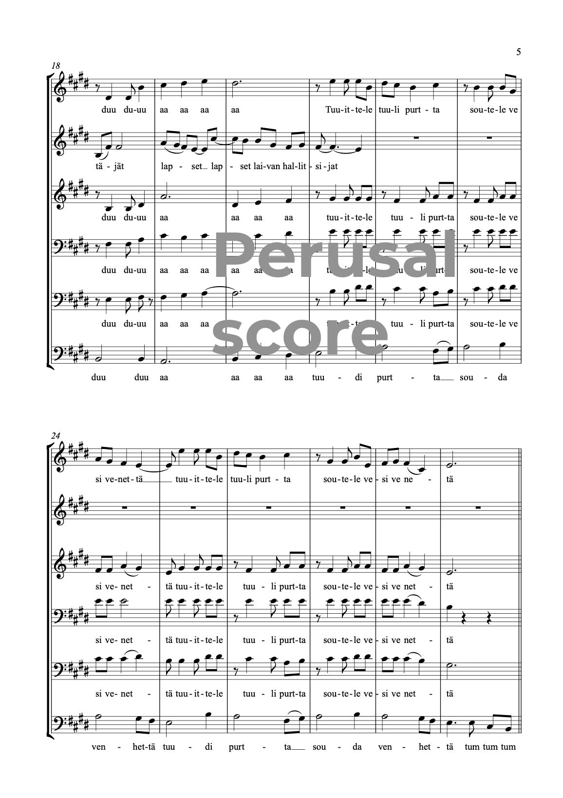 Purrelle tuulta SSATBB