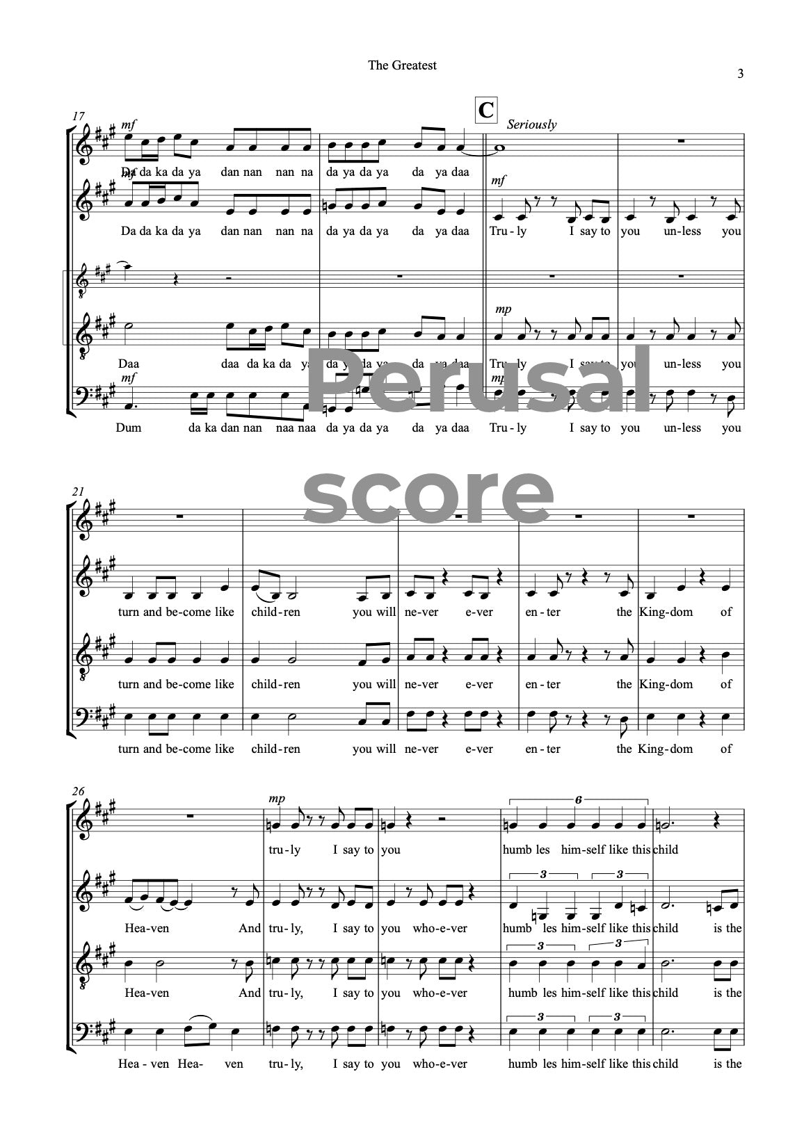 The Greatest SATB