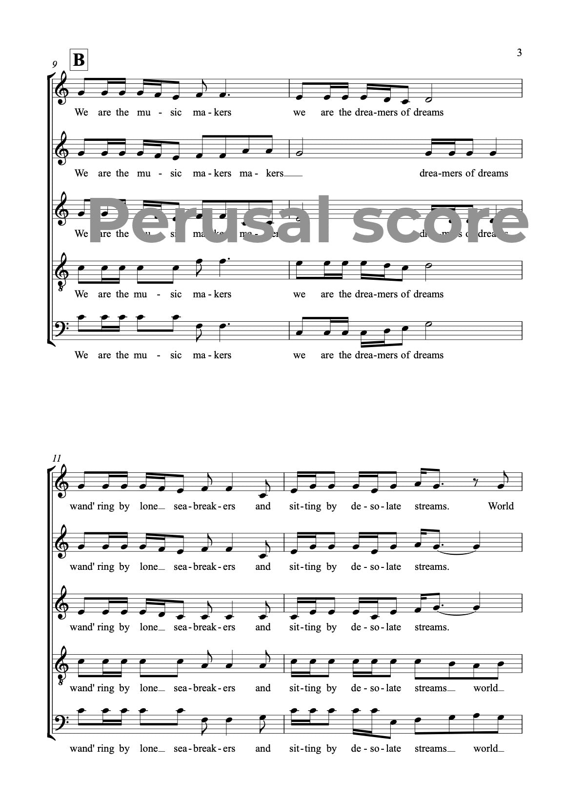 We Are the Music Makers SSATB